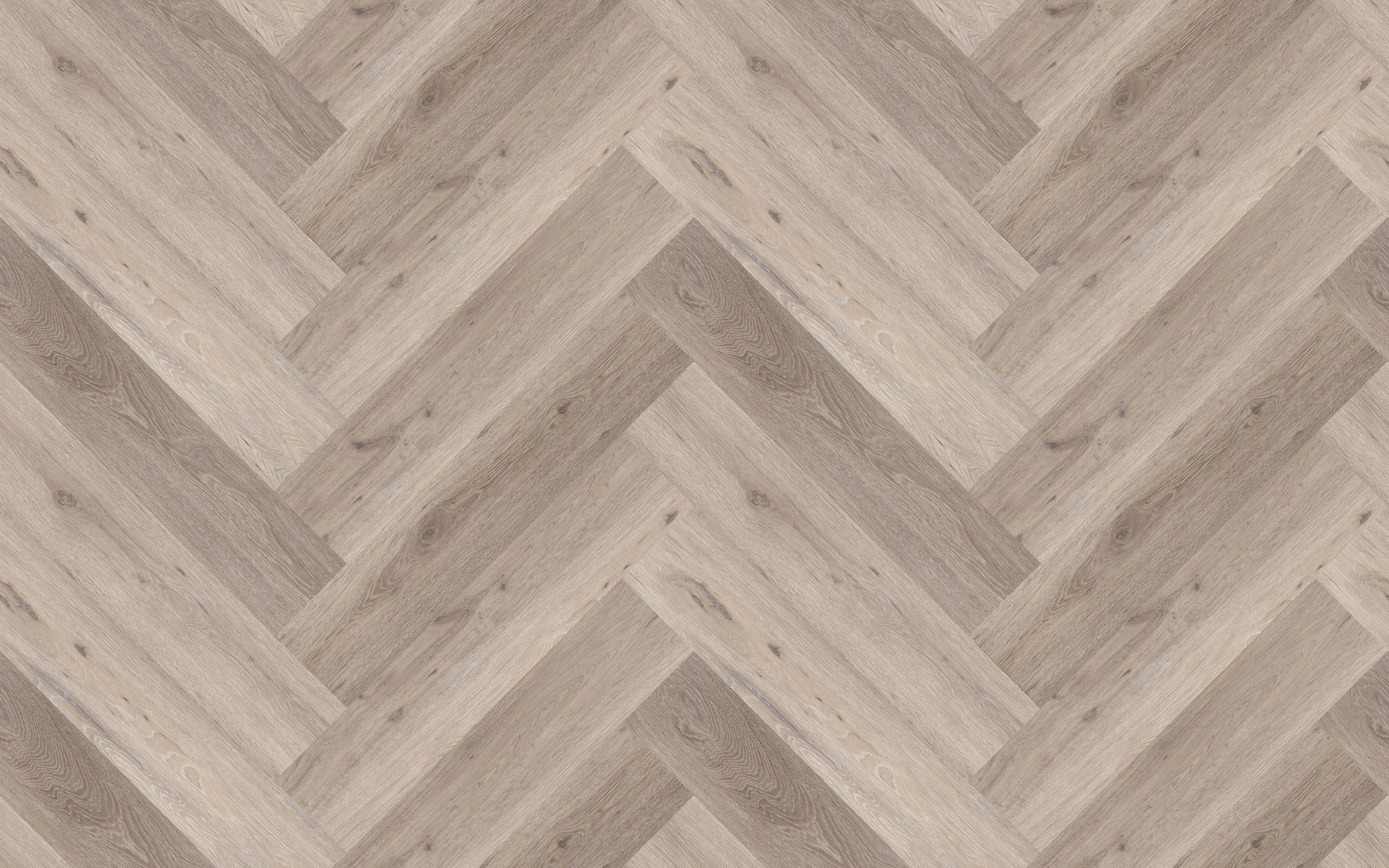Quartz vinyl tiles MAISON OAK, SPC, "herringbone", both sides, click system